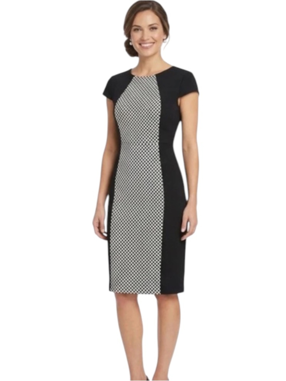 Kate and Lily Black Tweed Midi Dress - Black stock photo is a bit different